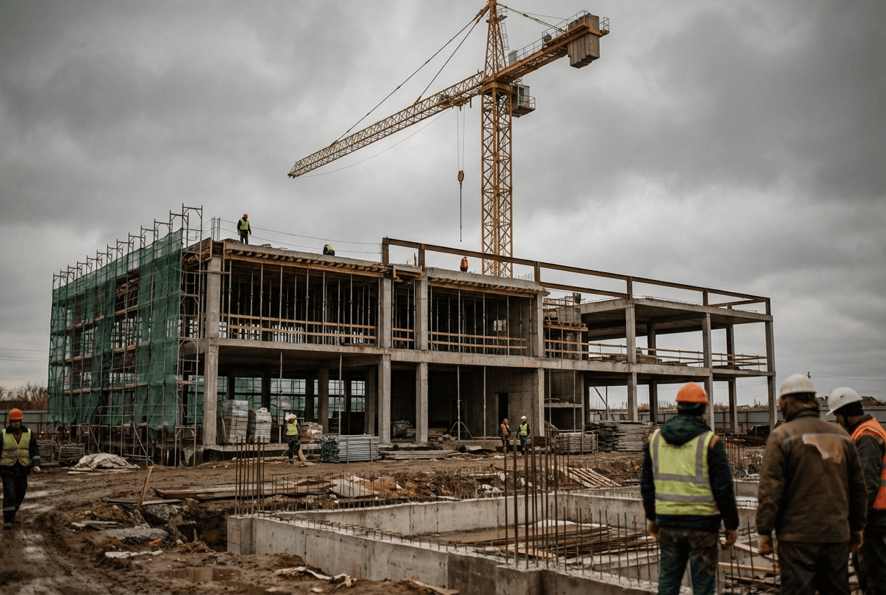Commercial construction site